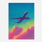 Neon Plane Flight Travel Poster