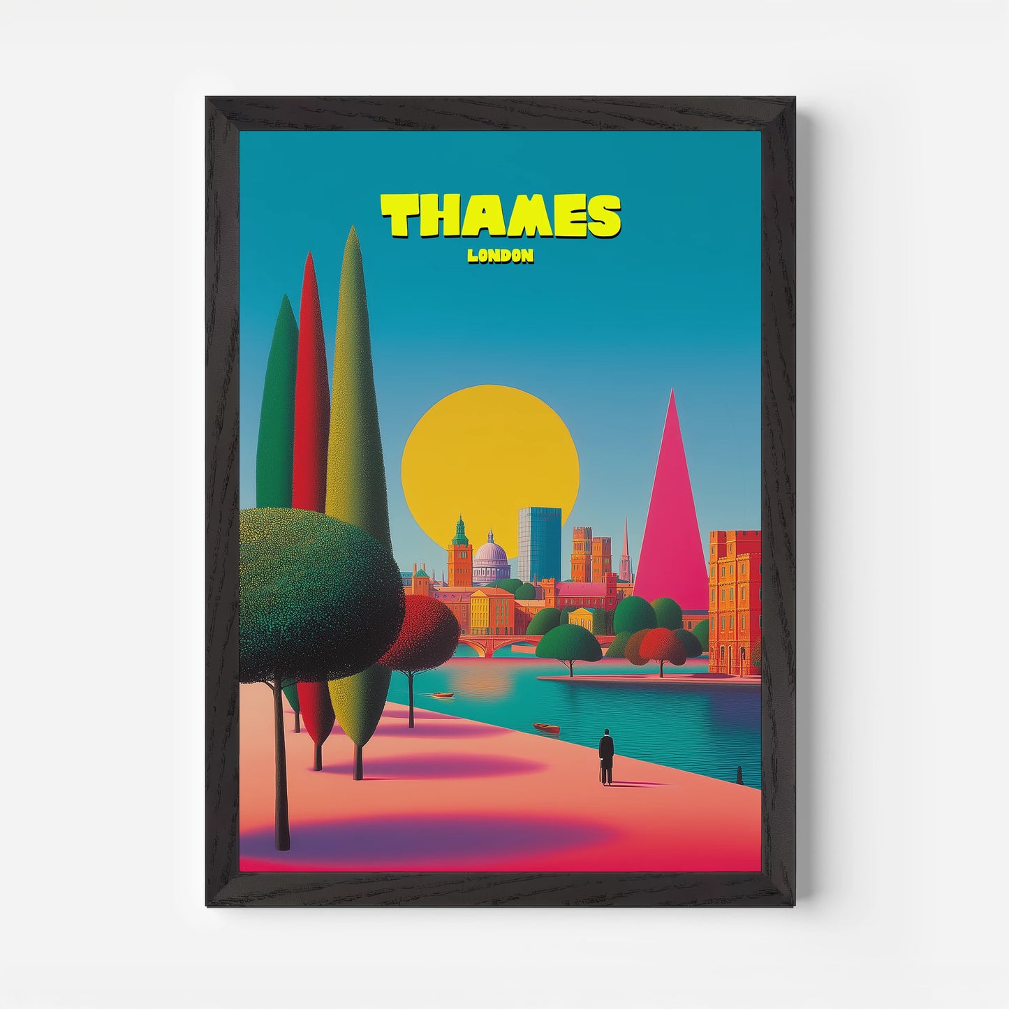 The River Thames London England Travel Poster