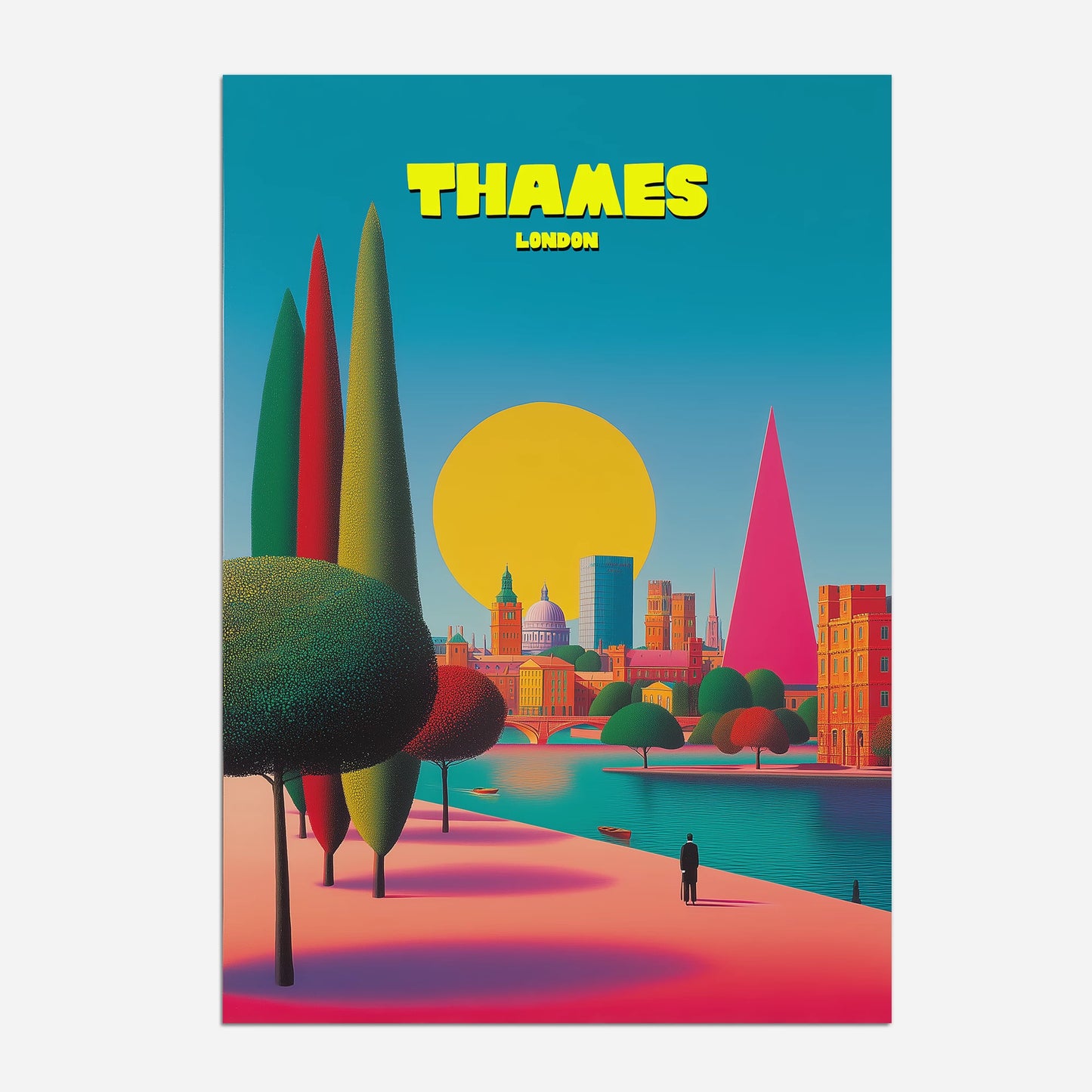 The River Thames London England Travel Poster