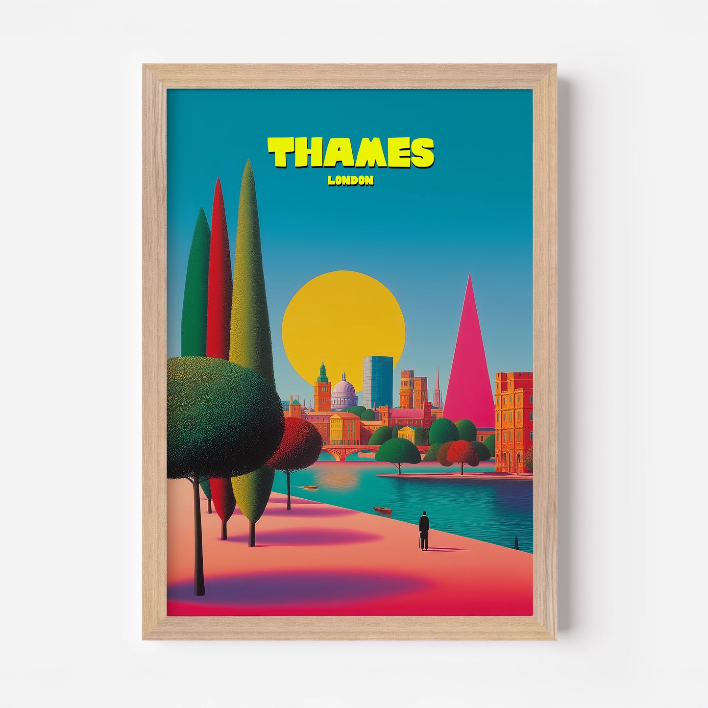 The River Thames London England Travel Poster