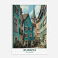 Zurich Switzerland Europe Travel Poster - Postered