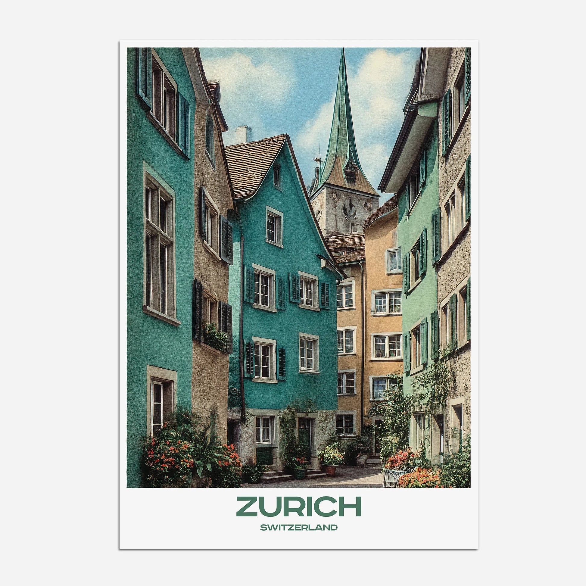 Zurich Switzerland Europe Travel Poster - Postered