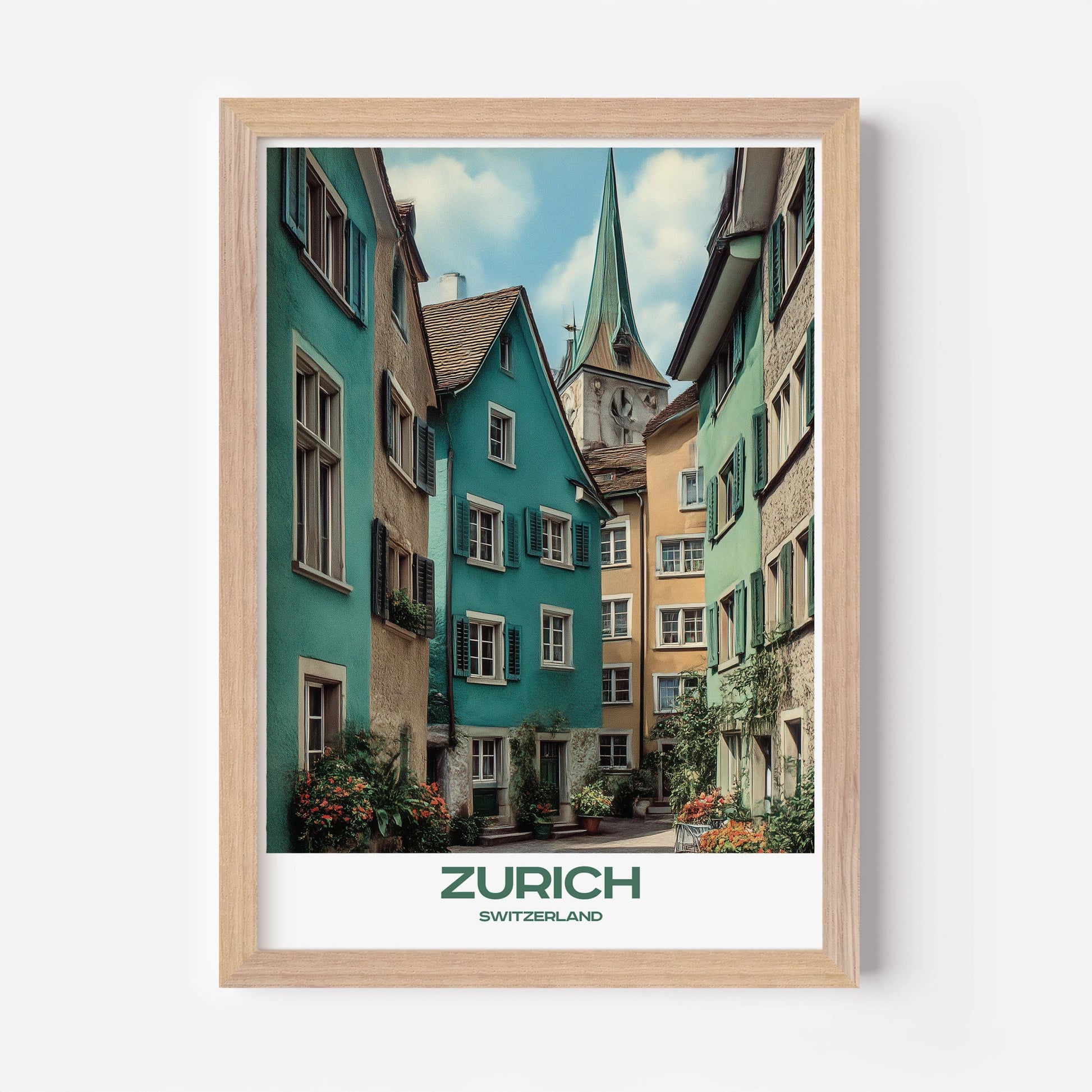 Zurich Switzerland Europe Travel Poster - Postered